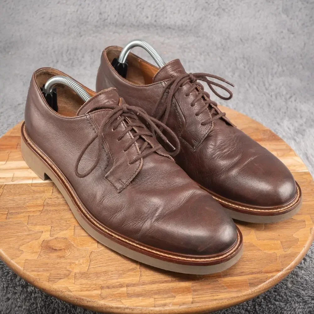 Frau Men's Dark‎ Brown Leather Booties Lace Ankle Boots Shoes Size 44 EU 10.5 US